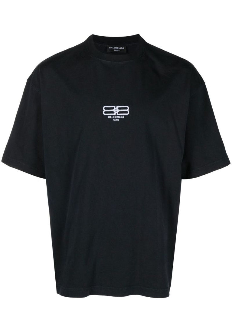 Black Logo Print Cotton T-shirt
