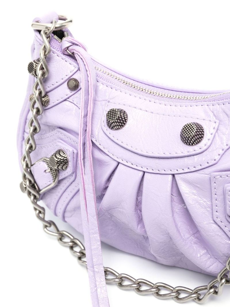 Purple Le Cagole Mini Leather Shoulder Bag
