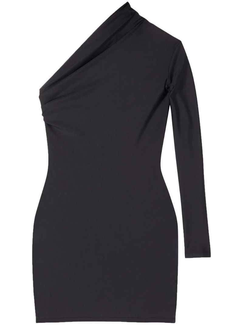 Black Asymmetric Mini Dress