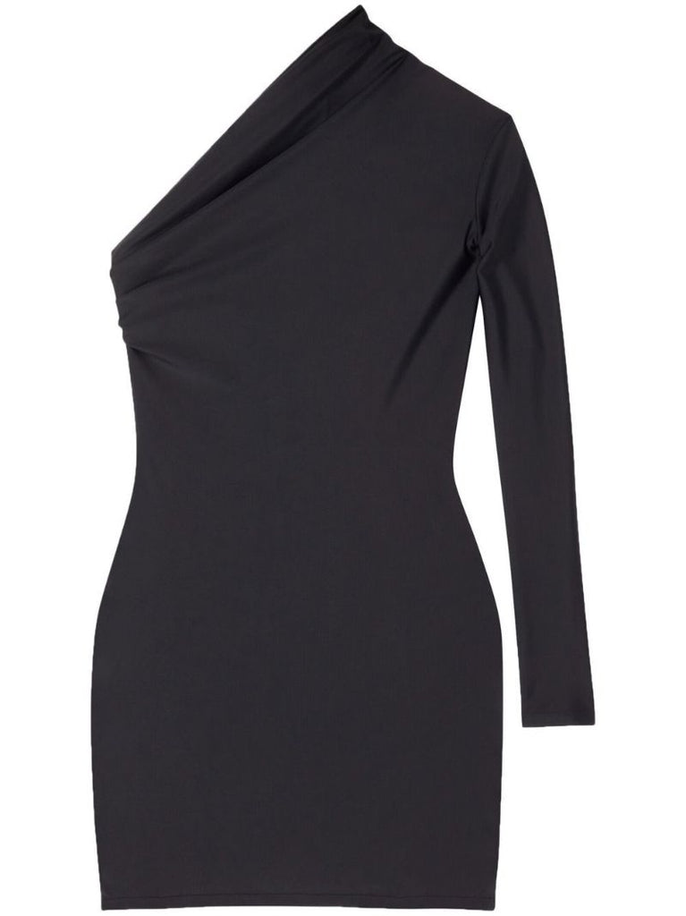 Black Asymmetric Mini Dress