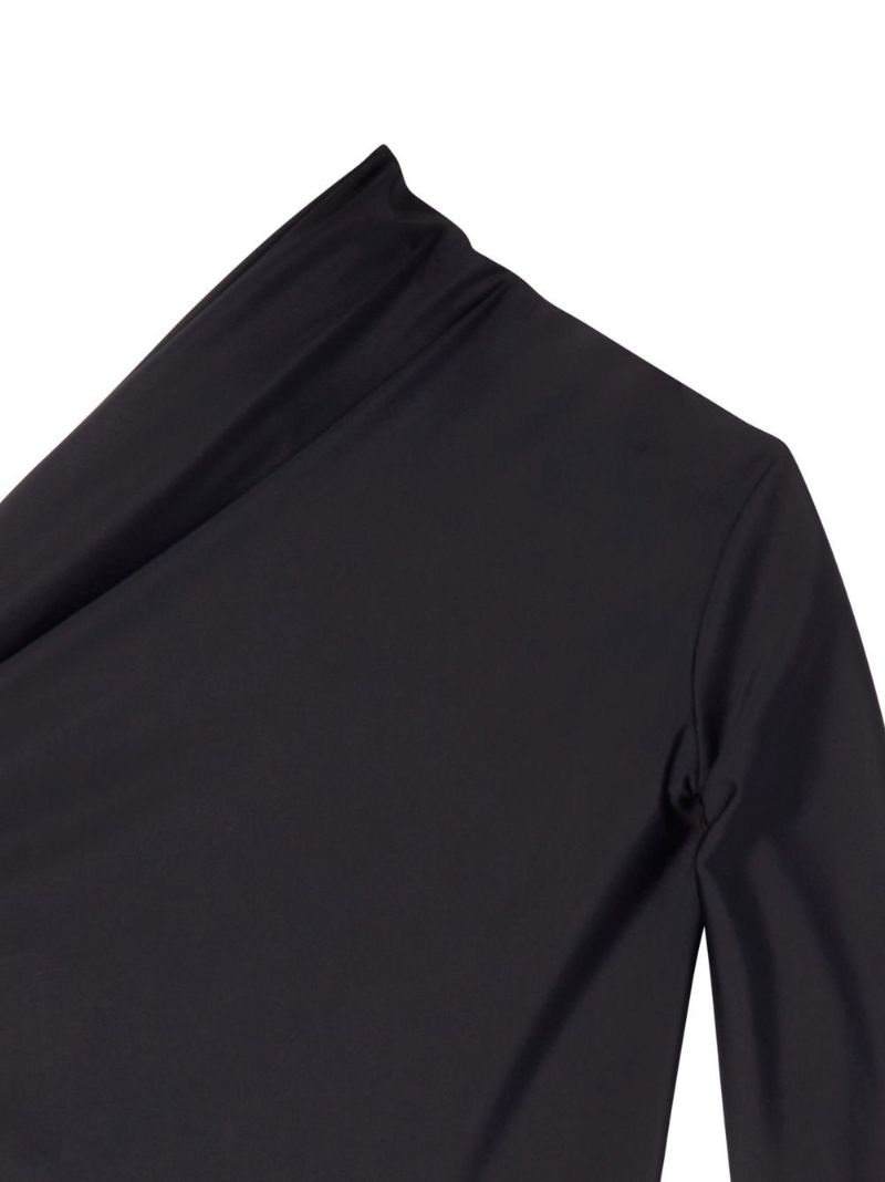 Black Asymmetric Mini Dress