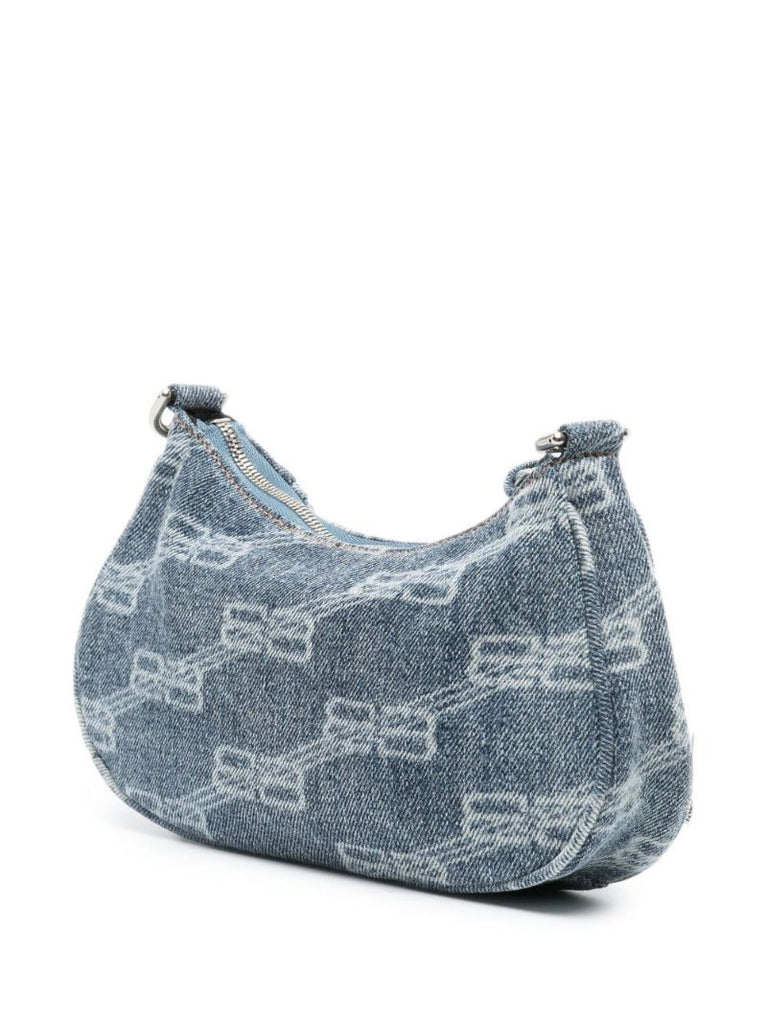 Blue Le Cagole Mini Denim Shoulder Bag