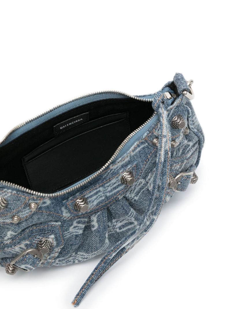 Blue Le Cagole Mini Denim Shoulder Bag