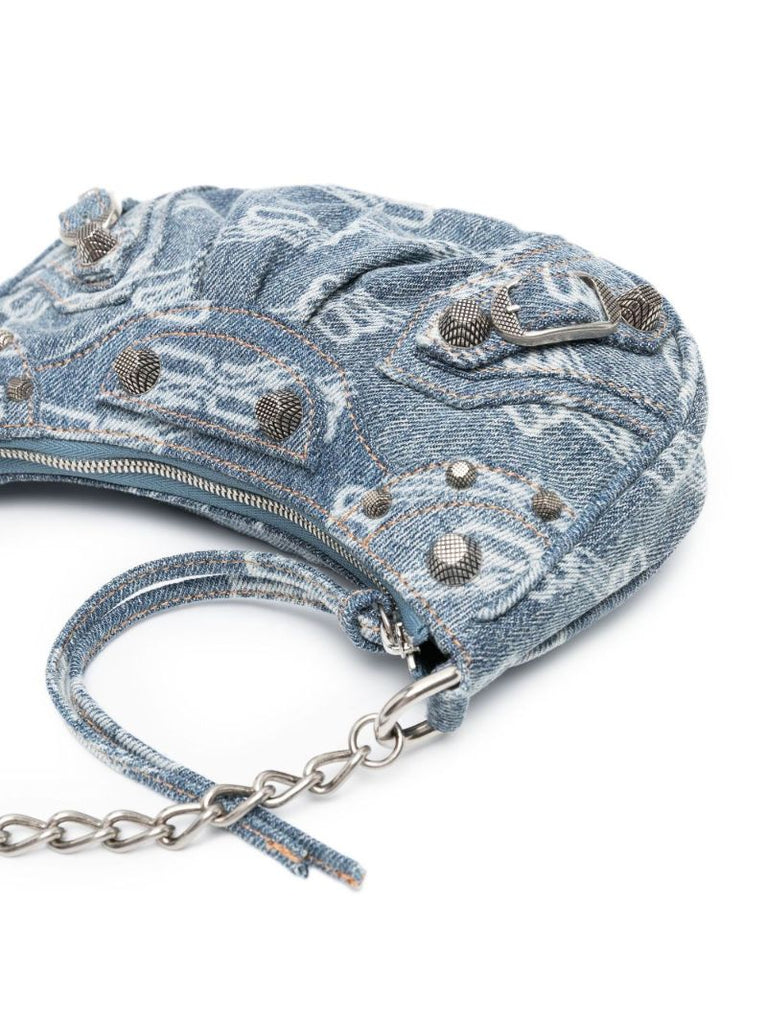 Blue Le Cagole Mini Denim Shoulder Bag