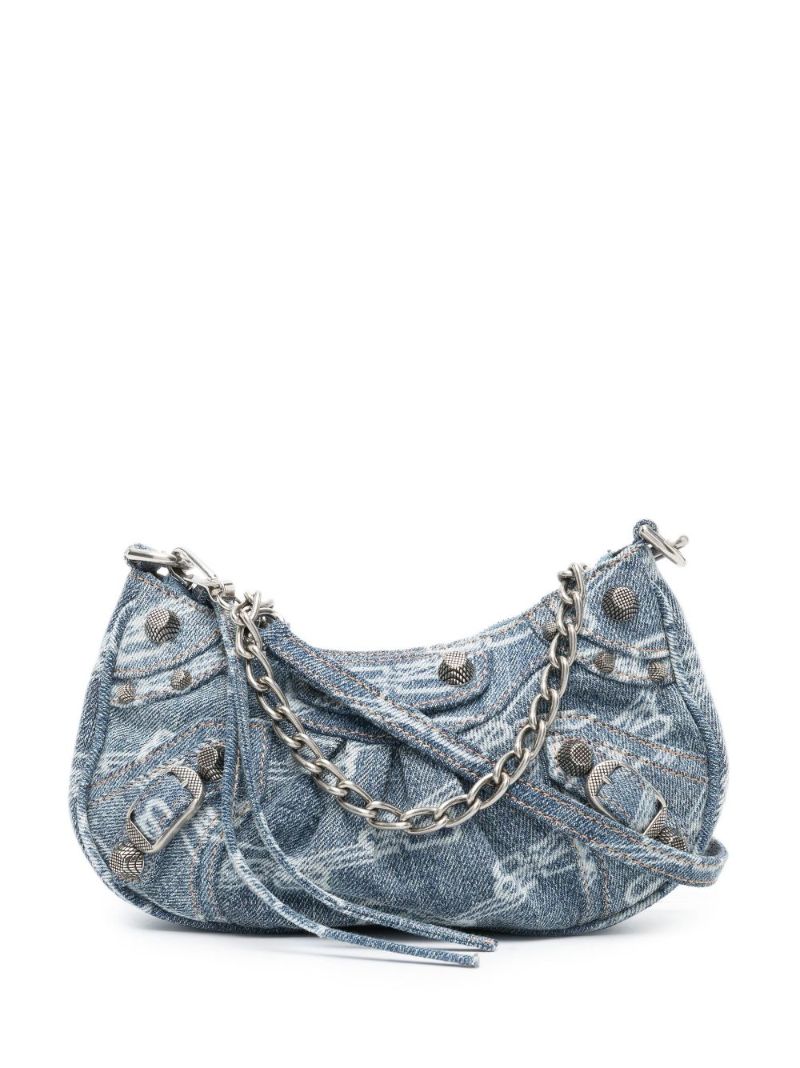 Blue Le Cagole Mini Denim Shoulder Bag
