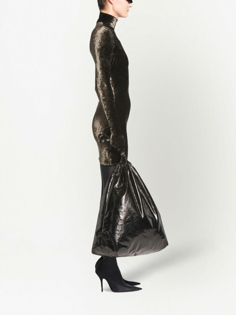 Brown Crushed Velvet Dress with Gloves