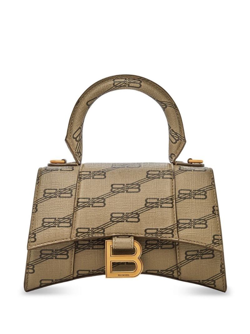 Brown Hourglass Mini Monogram Canvas Top Handle Bag