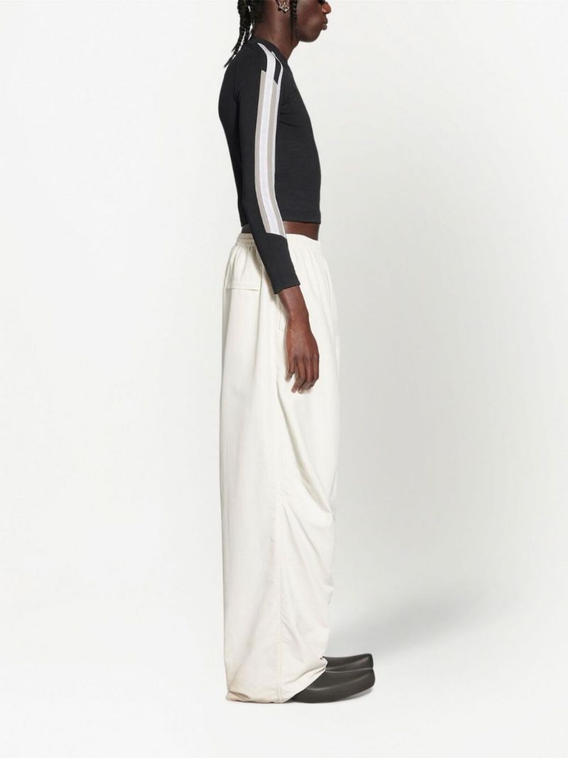 White Sporty B Oversized Track Pants