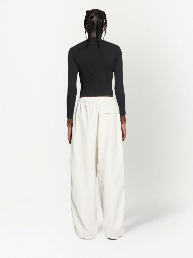 White Sporty B Oversized Track Pants