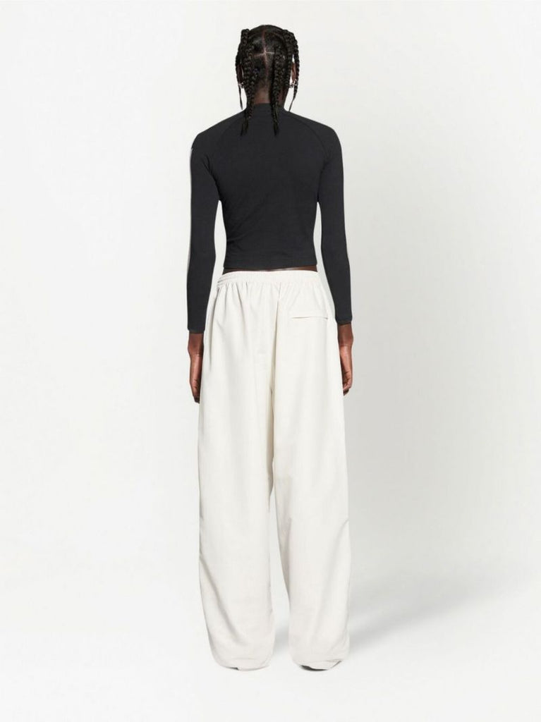White Sporty B Oversized Track Pants