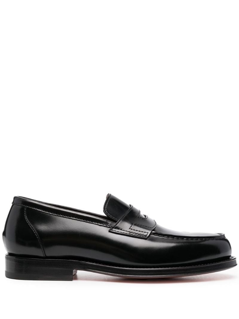Black Leather Penny Loafers