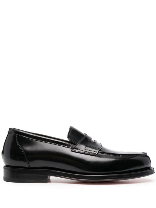 Black Leather Penny Loafers
