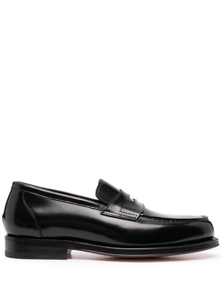Black Leather Penny Loafers