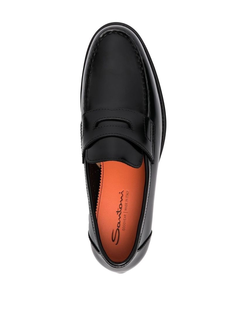 Black Leather Penny Loafers