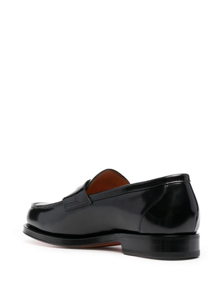 Black Leather Penny Loafers