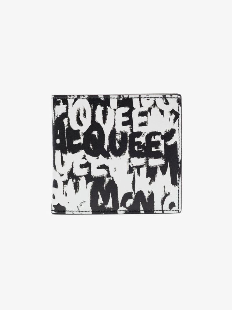 Black and White Graffiti Print Billfold Wallet