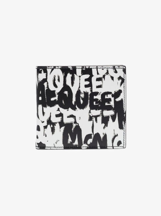 Black and White Graffiti Print Billfold Wallet