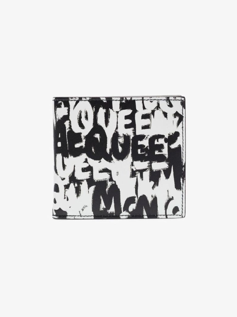 Black and White Graffiti Print Billfold Wallet