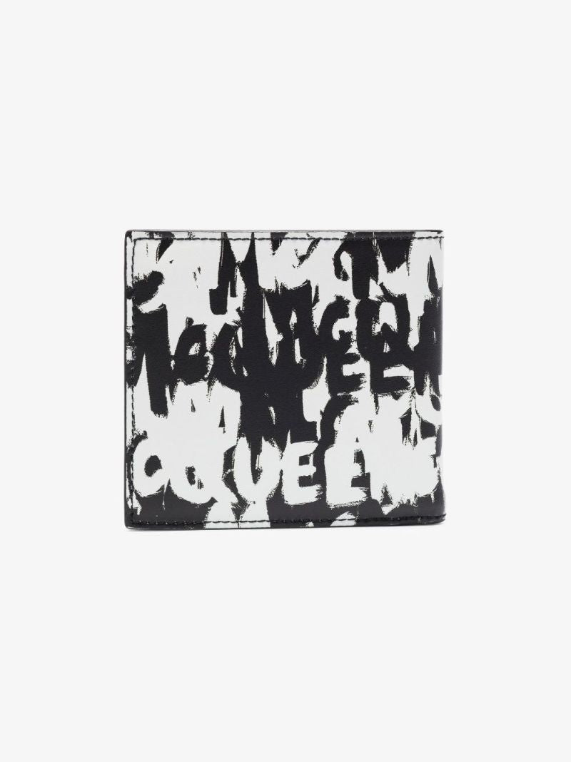 Black and White Graffiti Print Billfold Wallet
