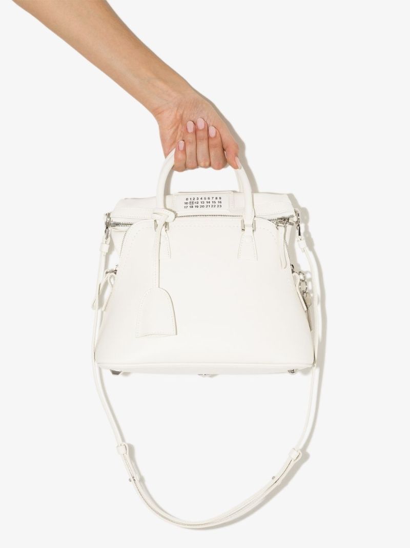 White 5ac Mini Leather Top Handle Bag