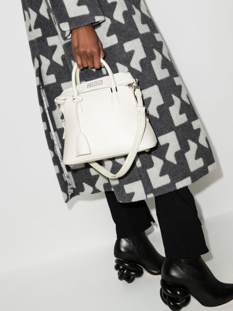White 5ac Mini Leather Top Handle Bag