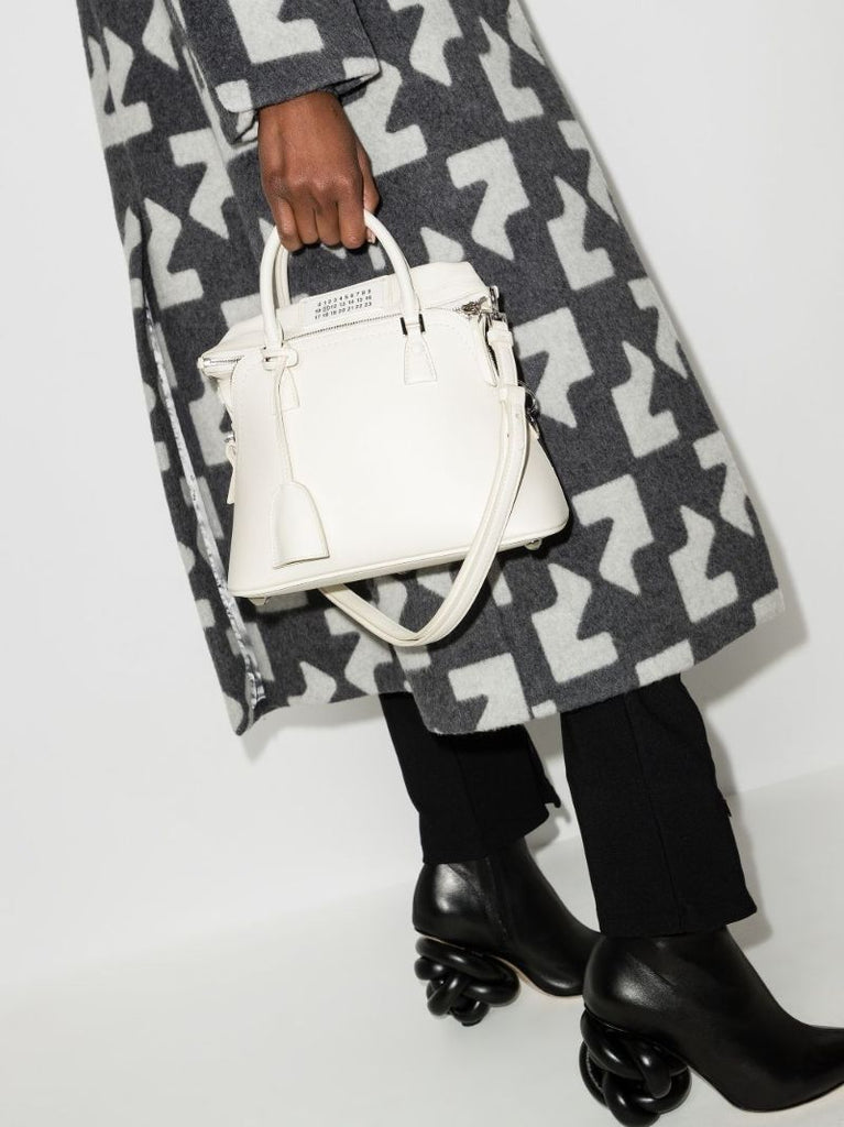 White 5ac Mini Leather Top Handle Bag