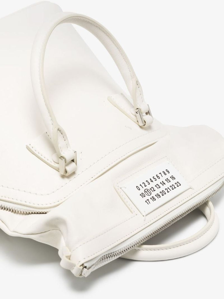 White 5ac Mini Leather Top Handle Bag