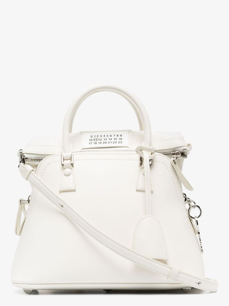 White 5ac Mini Leather Top Handle Bag