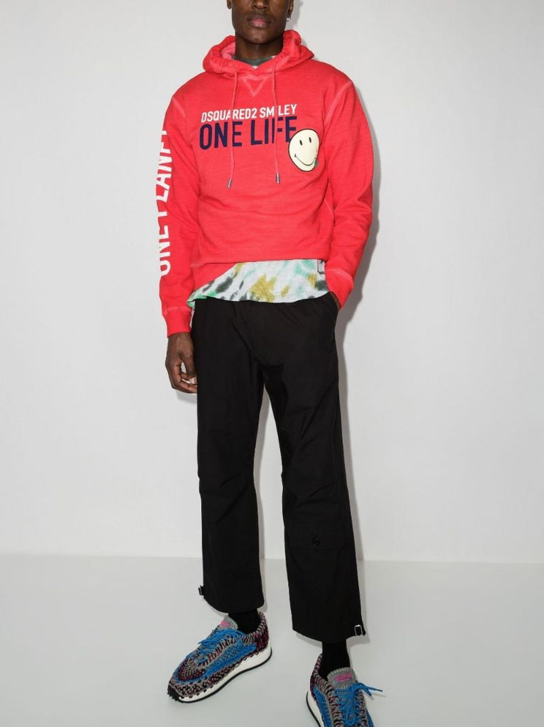 One Life Logo Print Hoodie