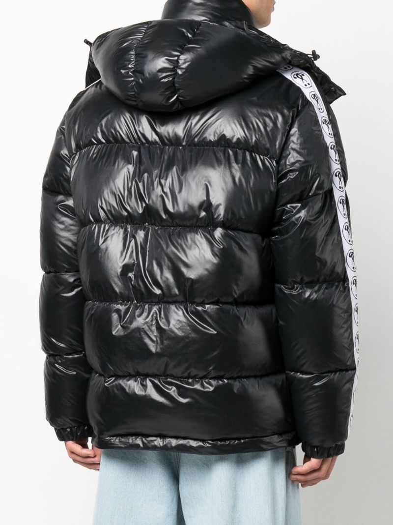 Black Double Question Mark Padded Down Jacket