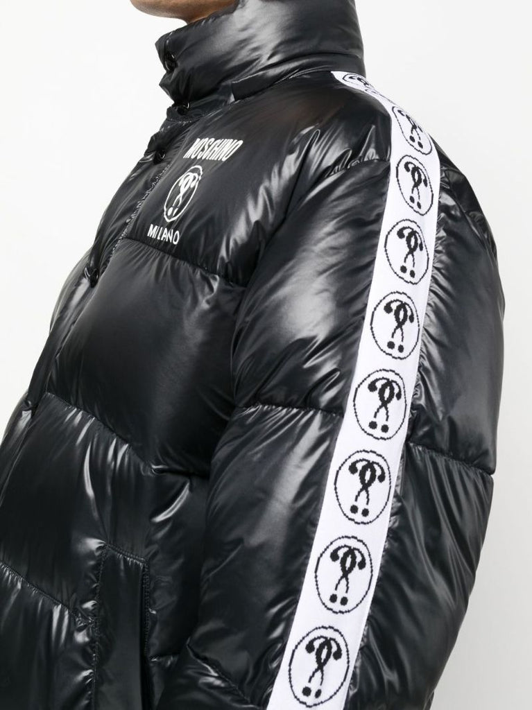 Black Double Question Mark Padded Down Jacket