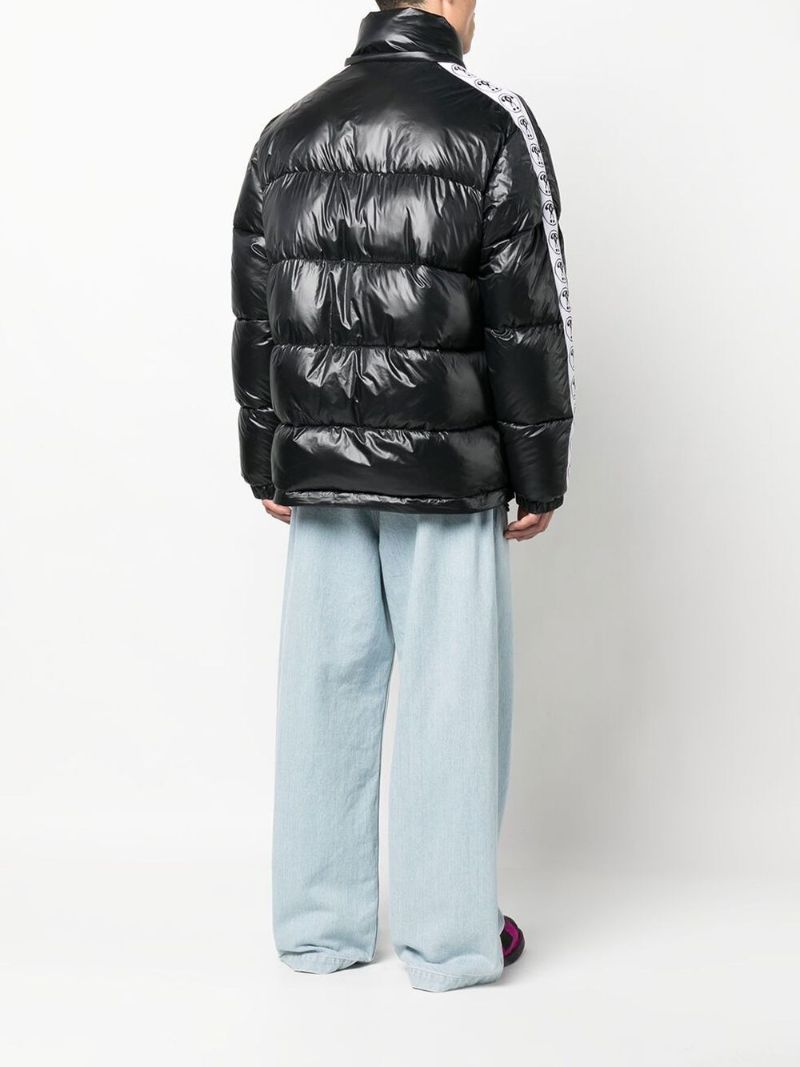 Black Double Question Mark Padded Down Jacket