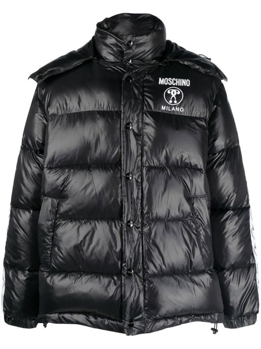Black Double Question Mark Padded Down Jacket