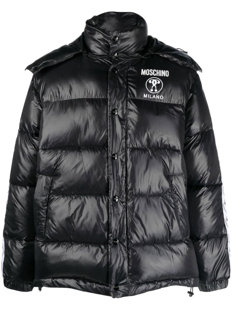 Black Double Question Mark Padded Down Jacket