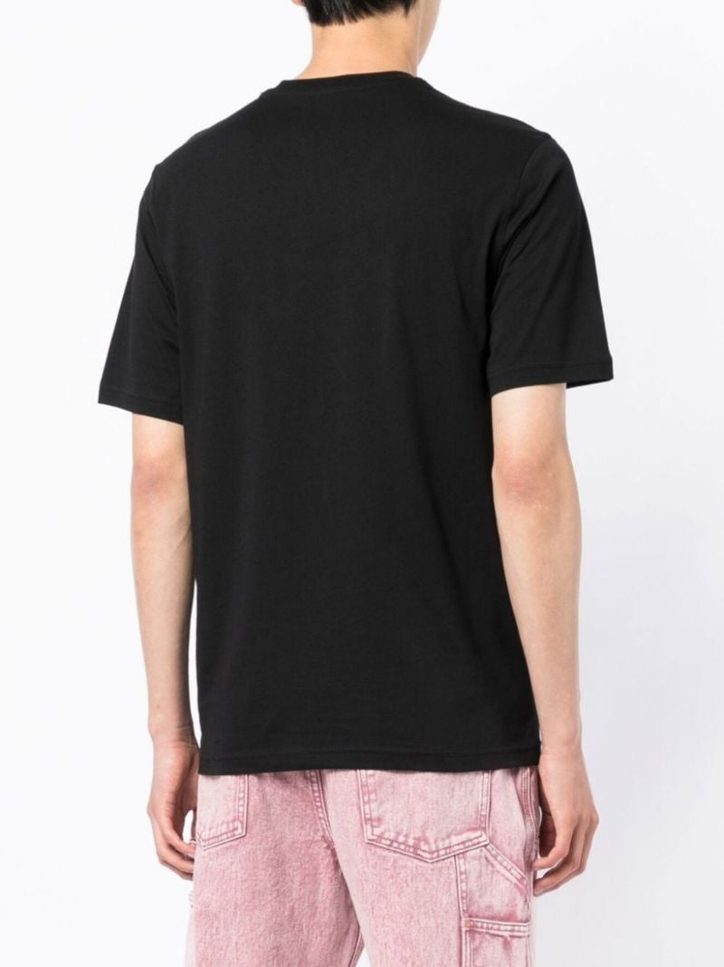 Black Double Smile Logo-print T-shirt