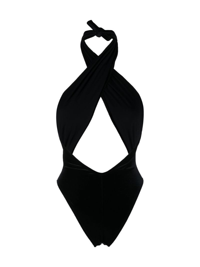 Black Italian Stallion Cut-out Swimsuit