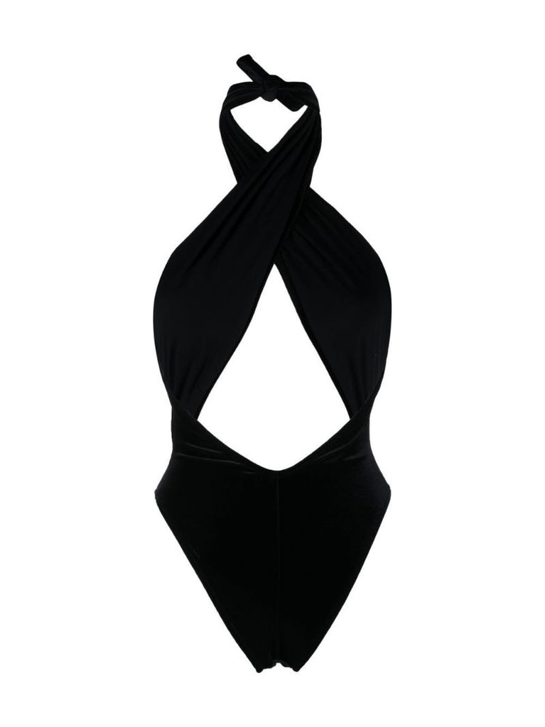 Black Italian Stallion Cut-out Swimsuit