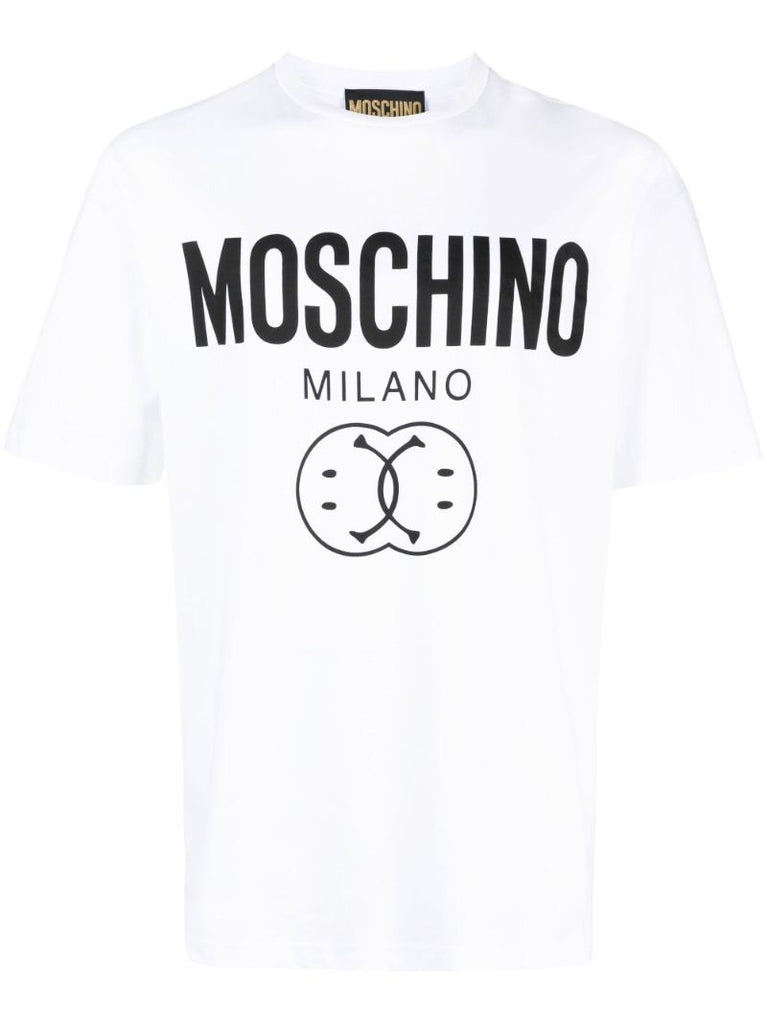 White Double Smiley Logo T-shirt