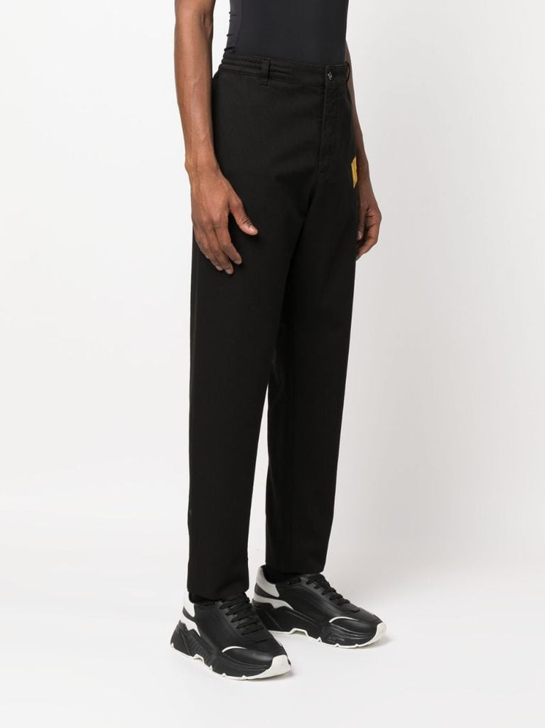 Black Logo Print Straight-leg Trousers