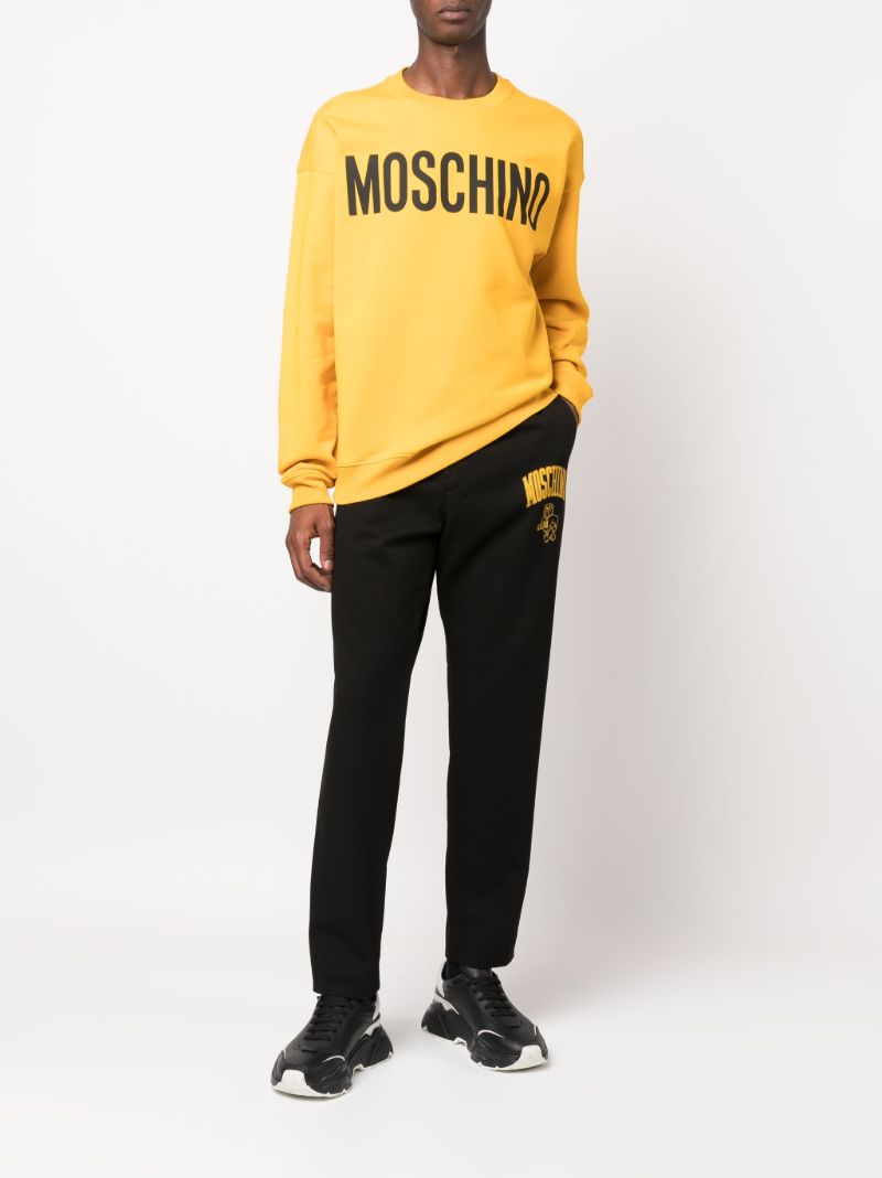 Black Logo Print Straight-leg Trousers