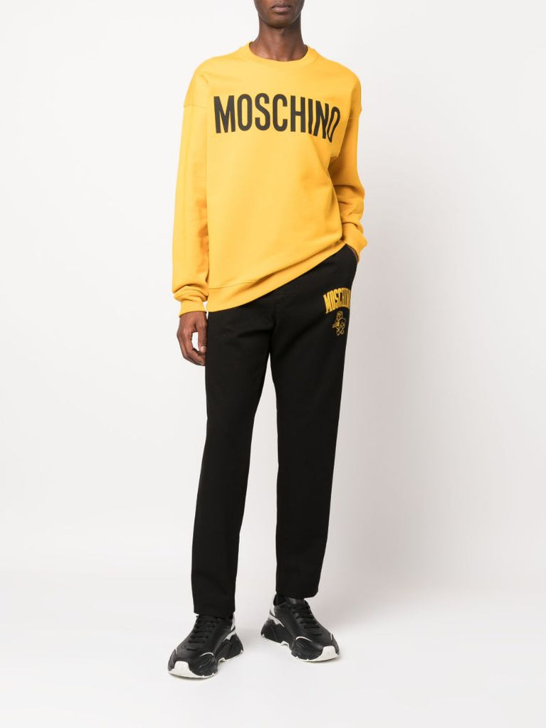 Black Logo Print Straight-leg Trousers