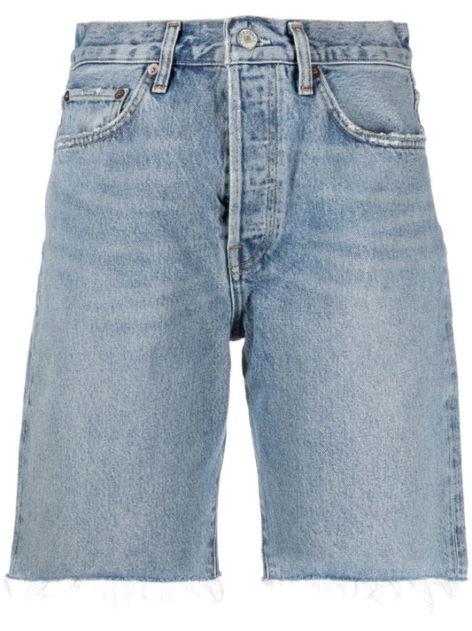 Blue Ira High-rise Denim Shorts