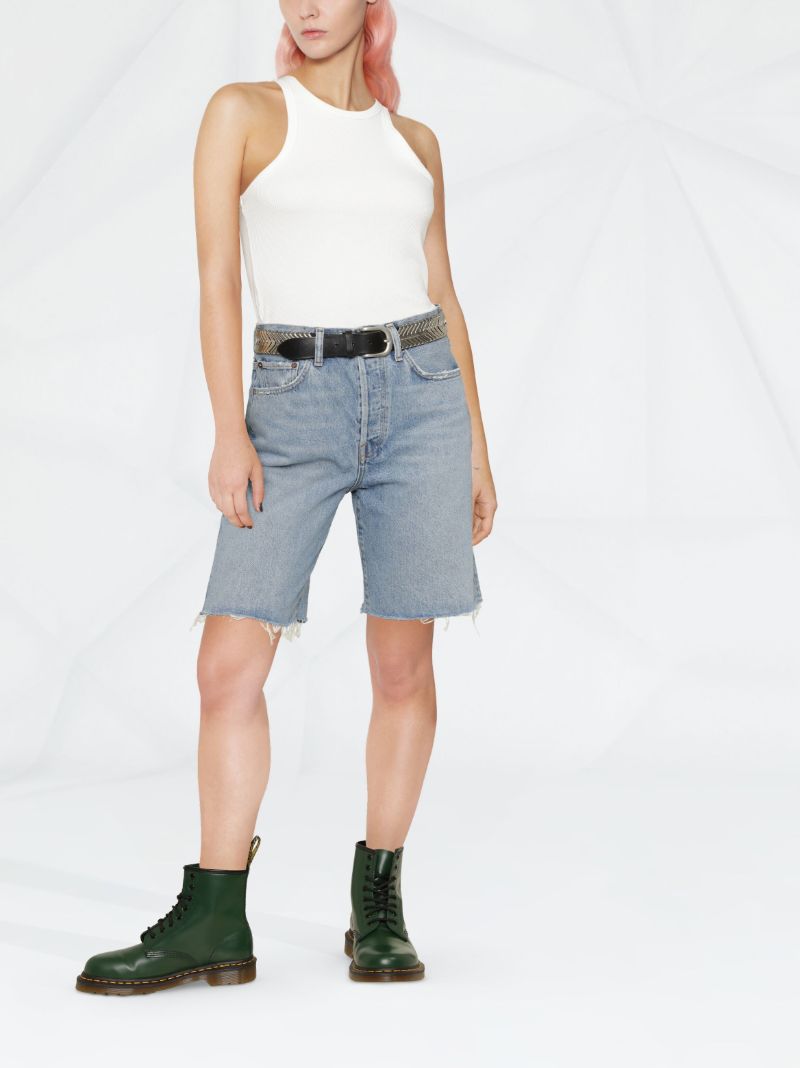 Blue Ira High-rise Denim Shorts