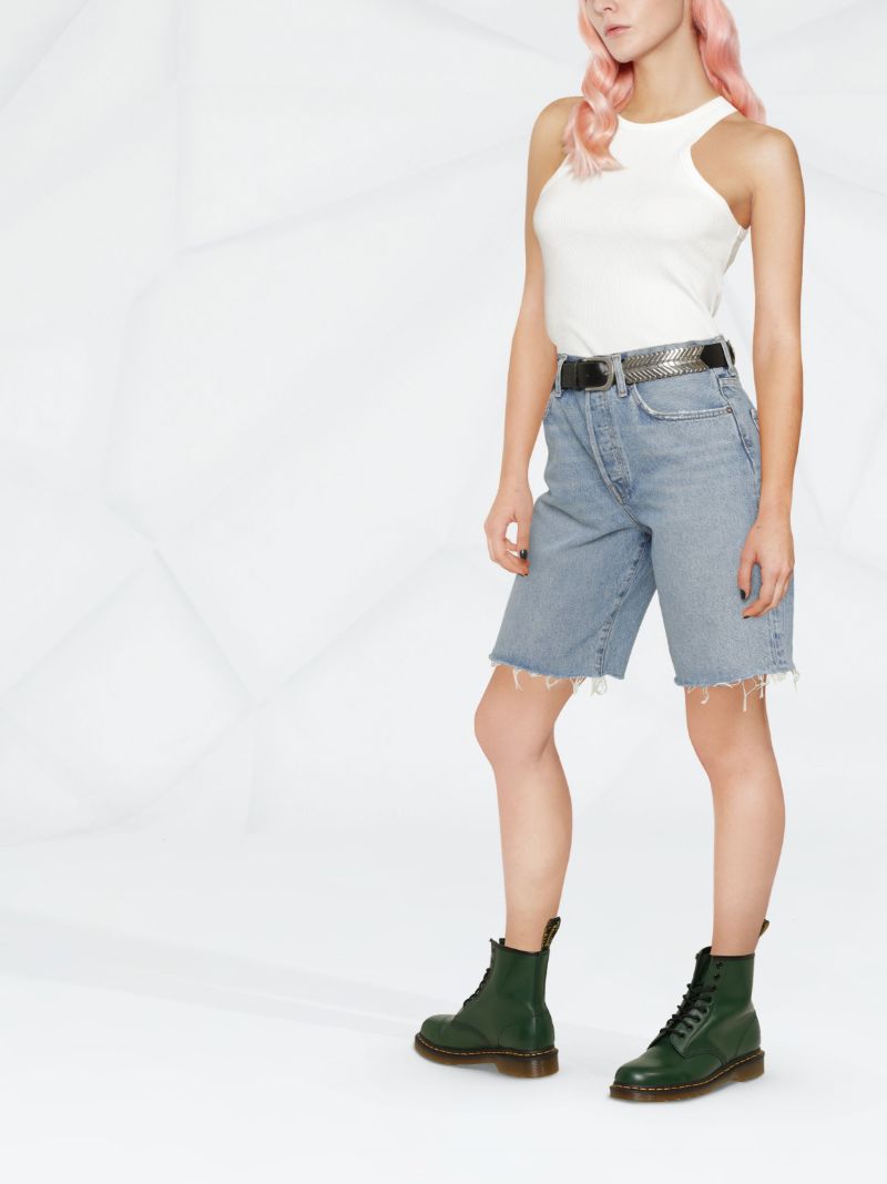 Blue Ira High-rise Denim Shorts