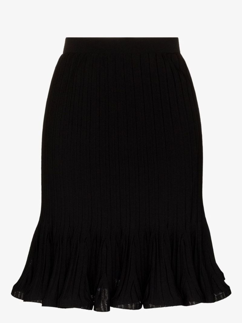 Ruffled Ribbed Mini Skirt