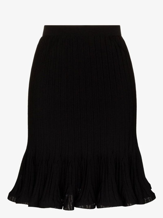 Ruffled Ribbed Mini Skirt