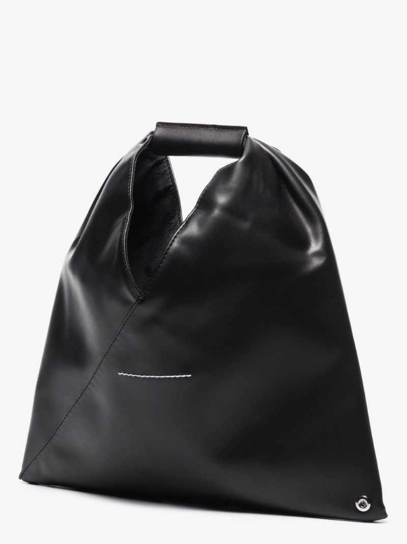 Black Japanese Faux Leather Mini Tote Bag