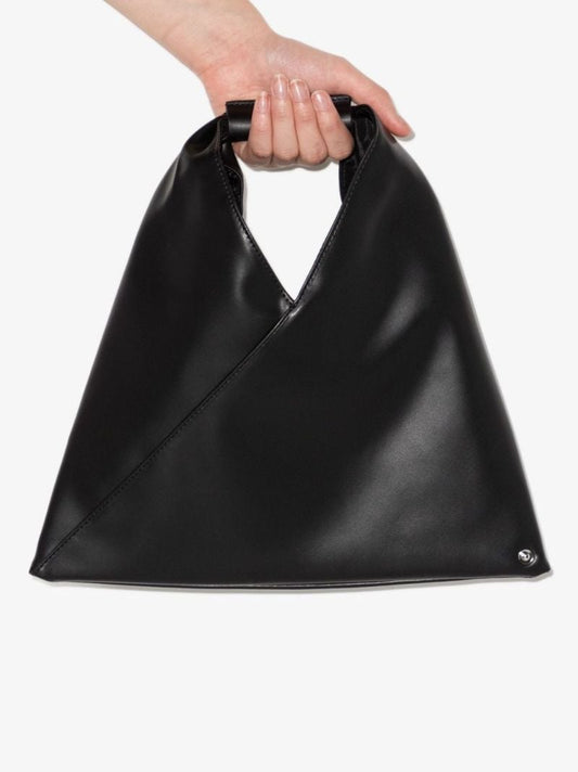 Black Japanese Faux Leather Mini Tote Bag