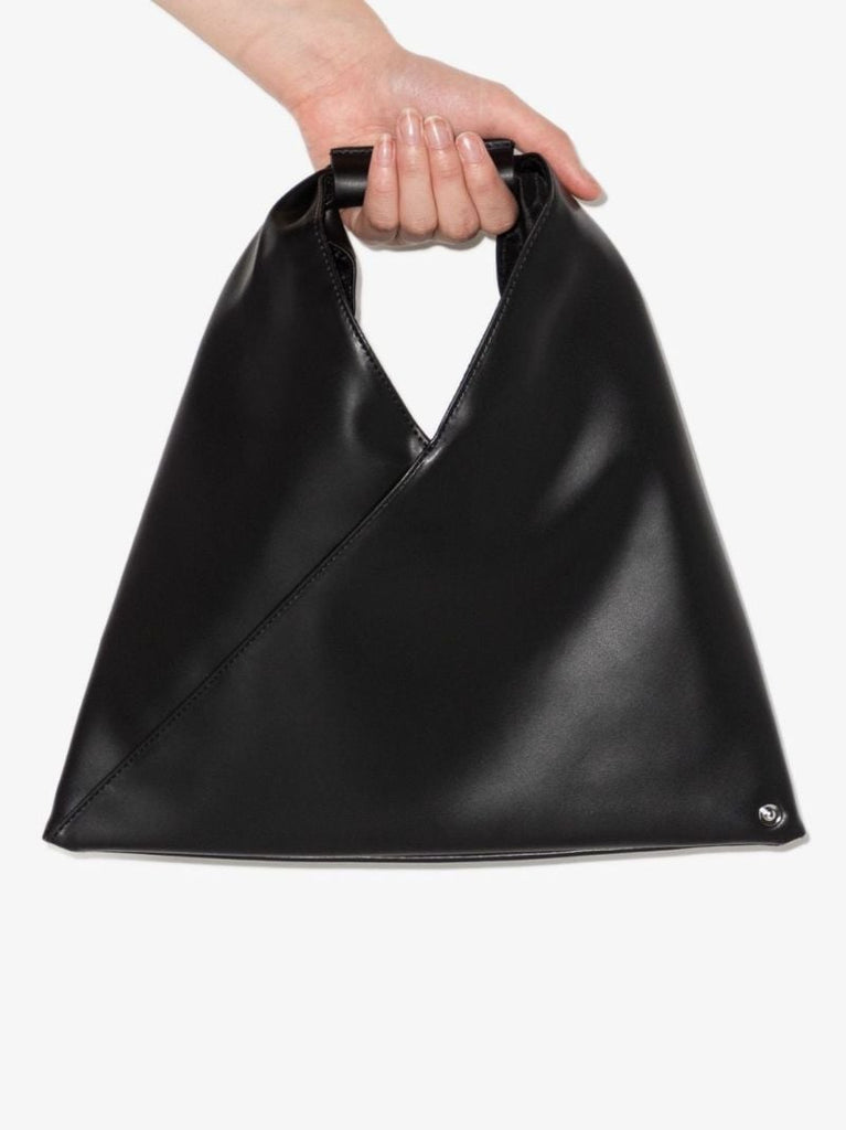 Black Japanese Faux Leather Mini Tote Bag