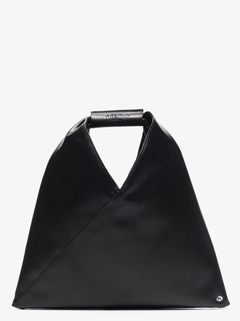 Black Japanese Faux Leather Mini Tote Bag